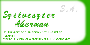 szilveszter akerman business card